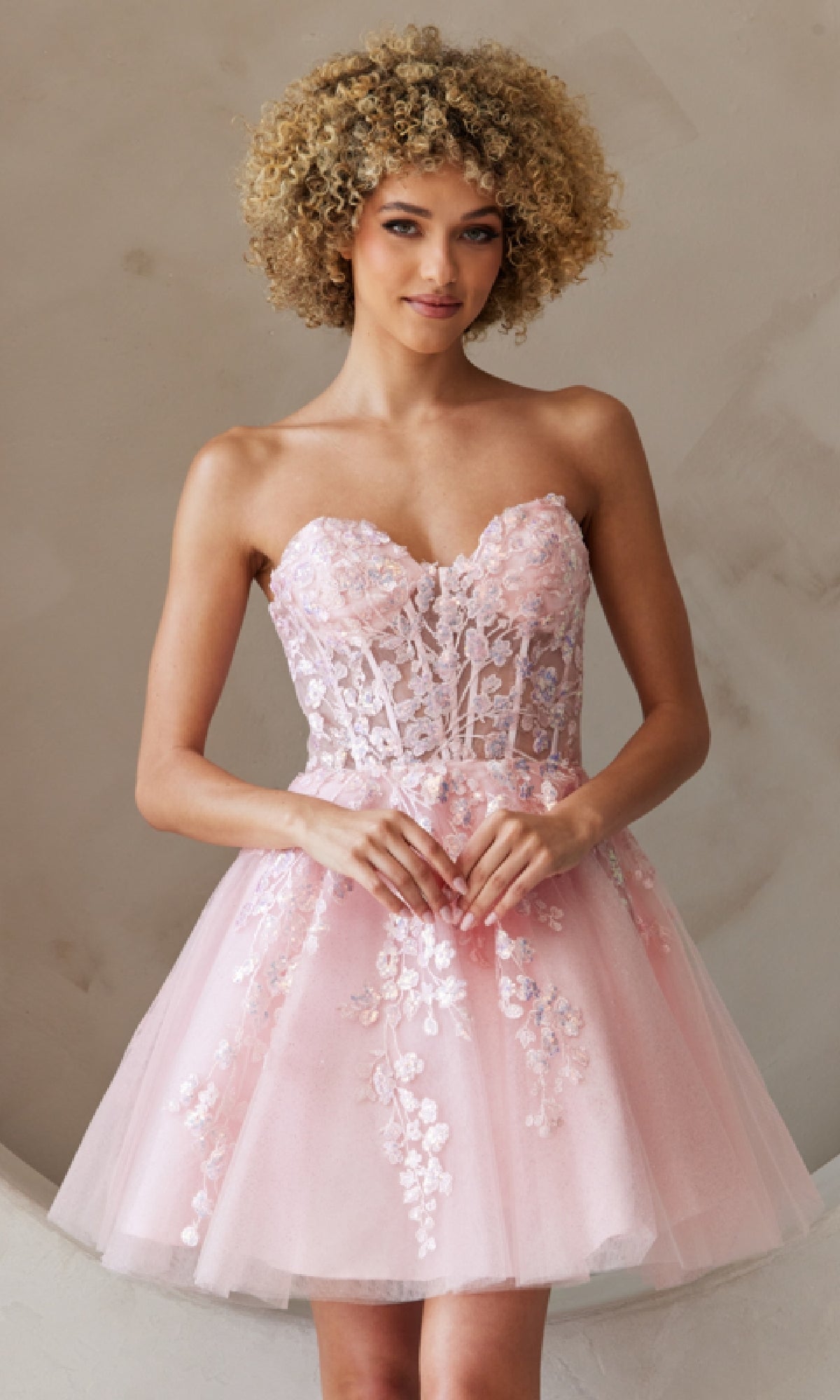 Strapless Short Pastel Homecoming Dress BZ9024S - Image 4