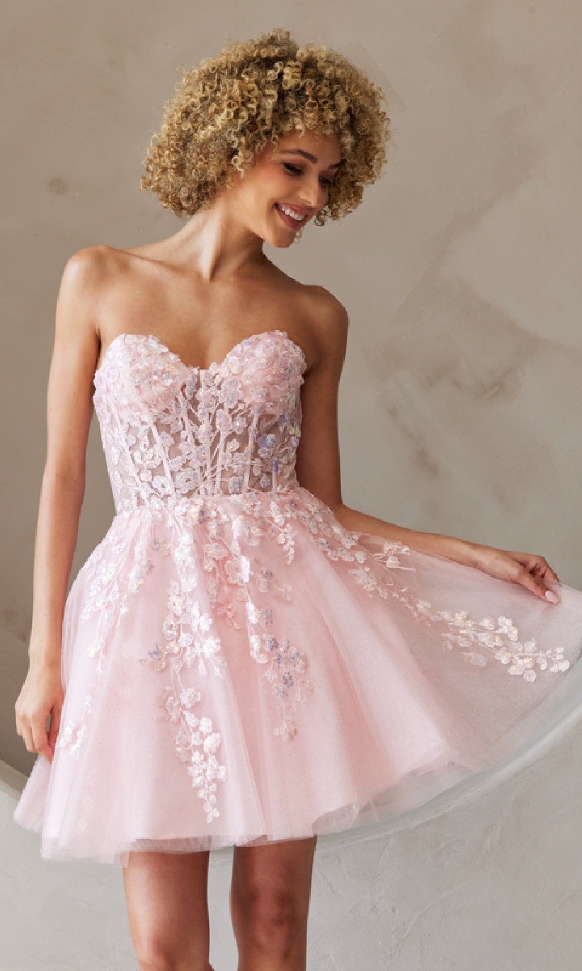 Strapless Short Pastel Homecoming Dress BZ9024S - Image 3