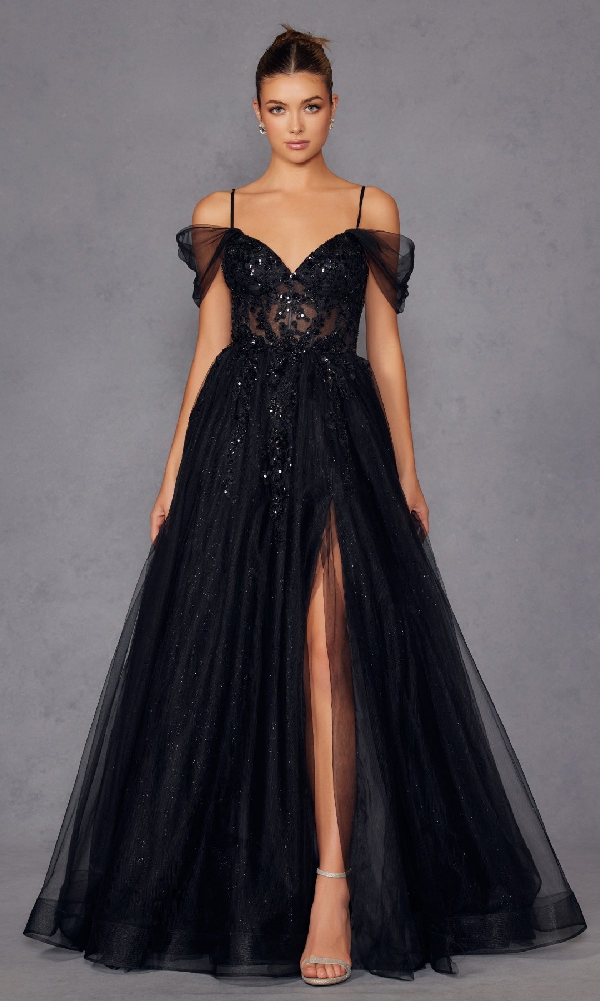 Sheer-Waist Long Prom Ball Gown: Juliet JT2466A - Image 18