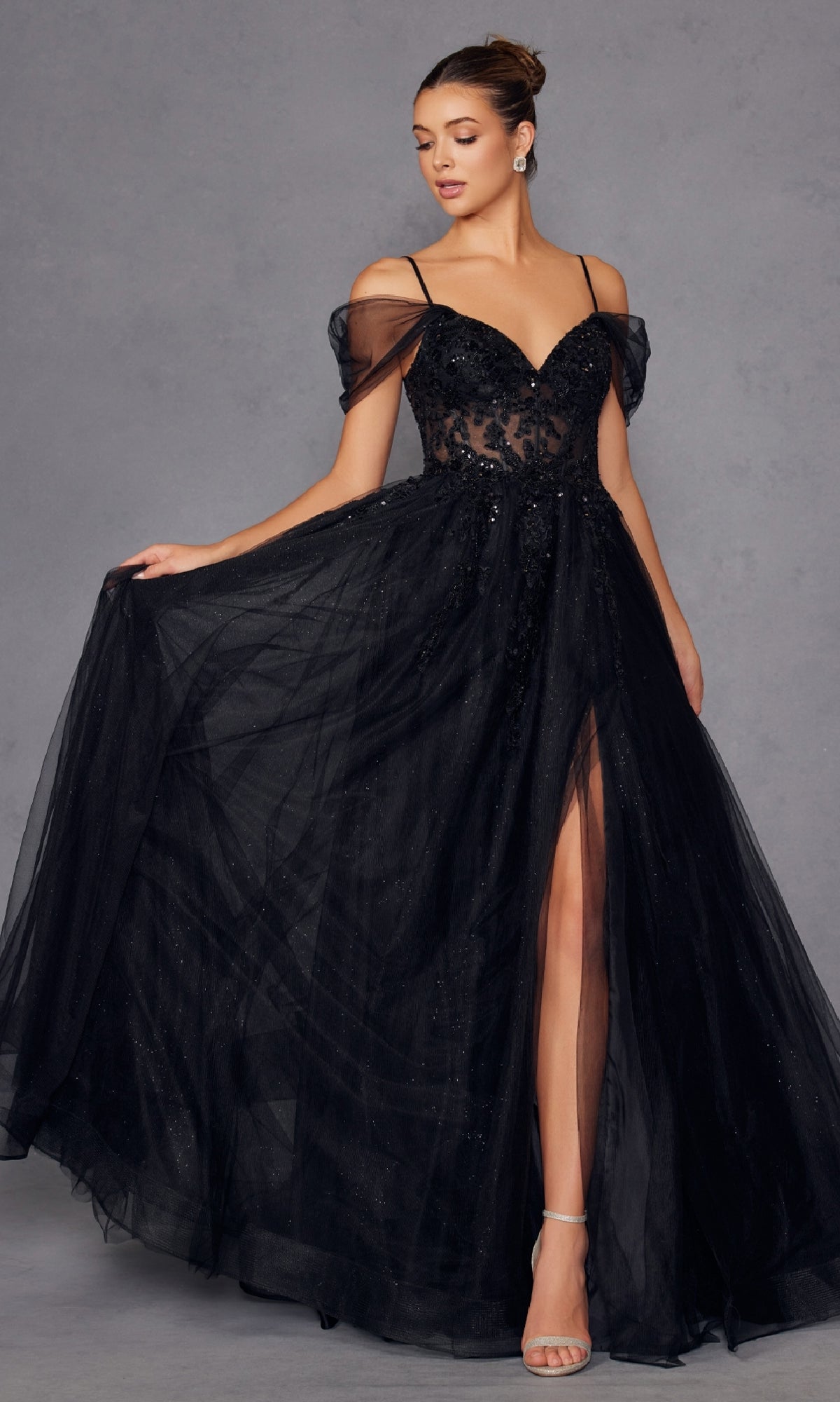 Sheer-Waist Long Prom Ball Gown: Juliet JT2466A - Image 19
