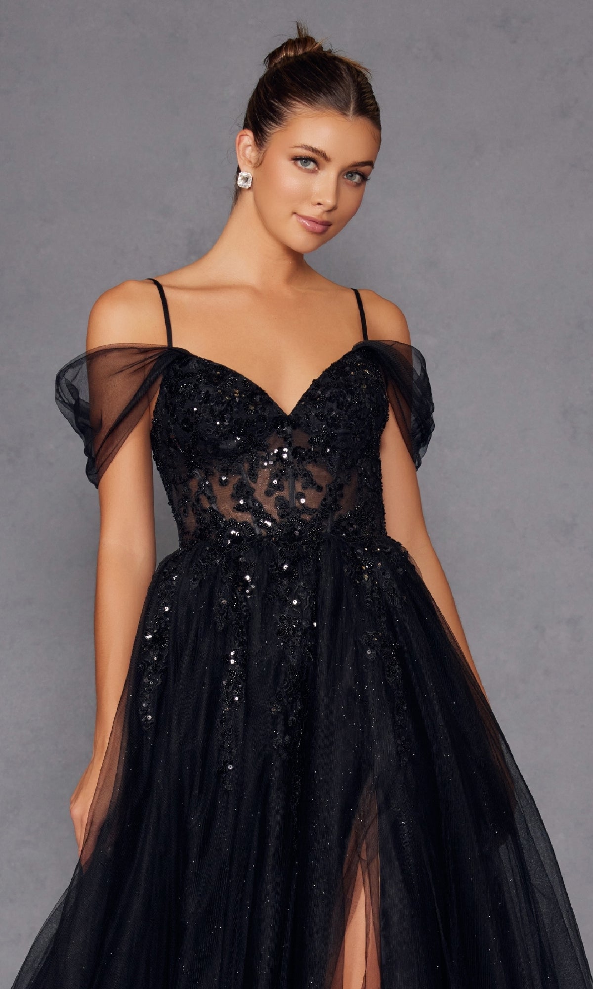 Sheer-Waist Long Prom Ball Gown: Juliet JT2466A - Image 20