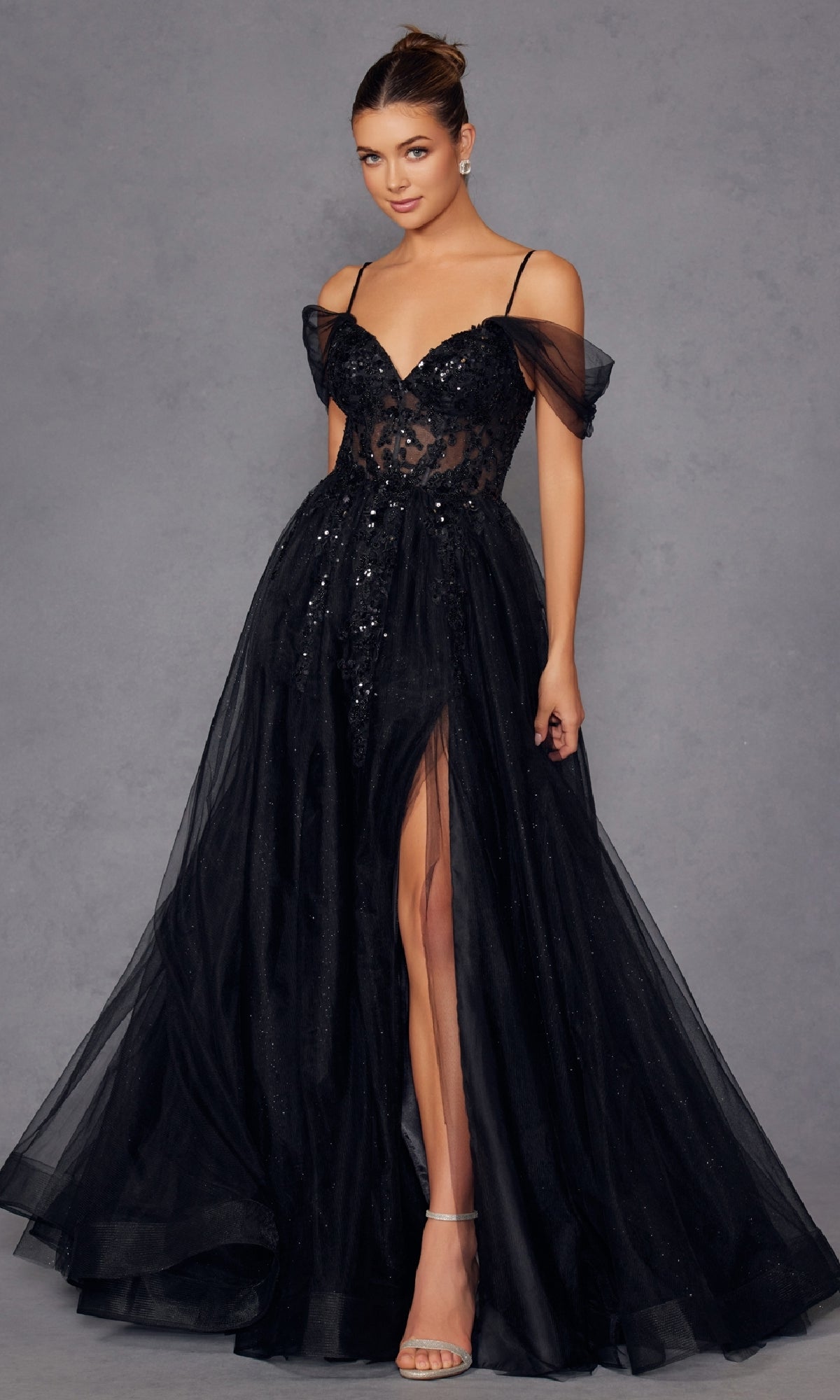 Sheer-Waist Long Prom Ball Gown: Juliet JT2466A - Image 21