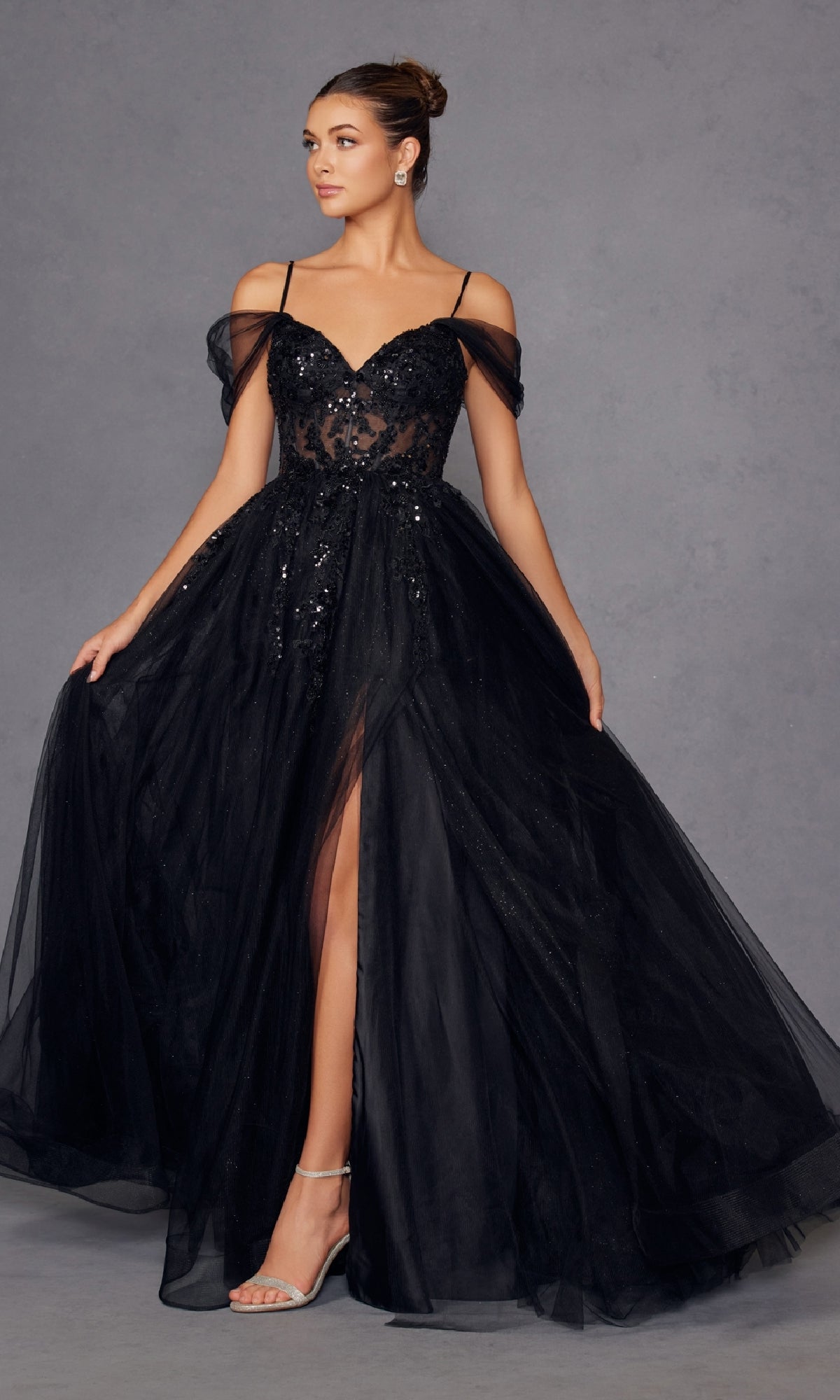 Sheer-Waist Long Prom Ball Gown: Juliet JT2466A - Image 22