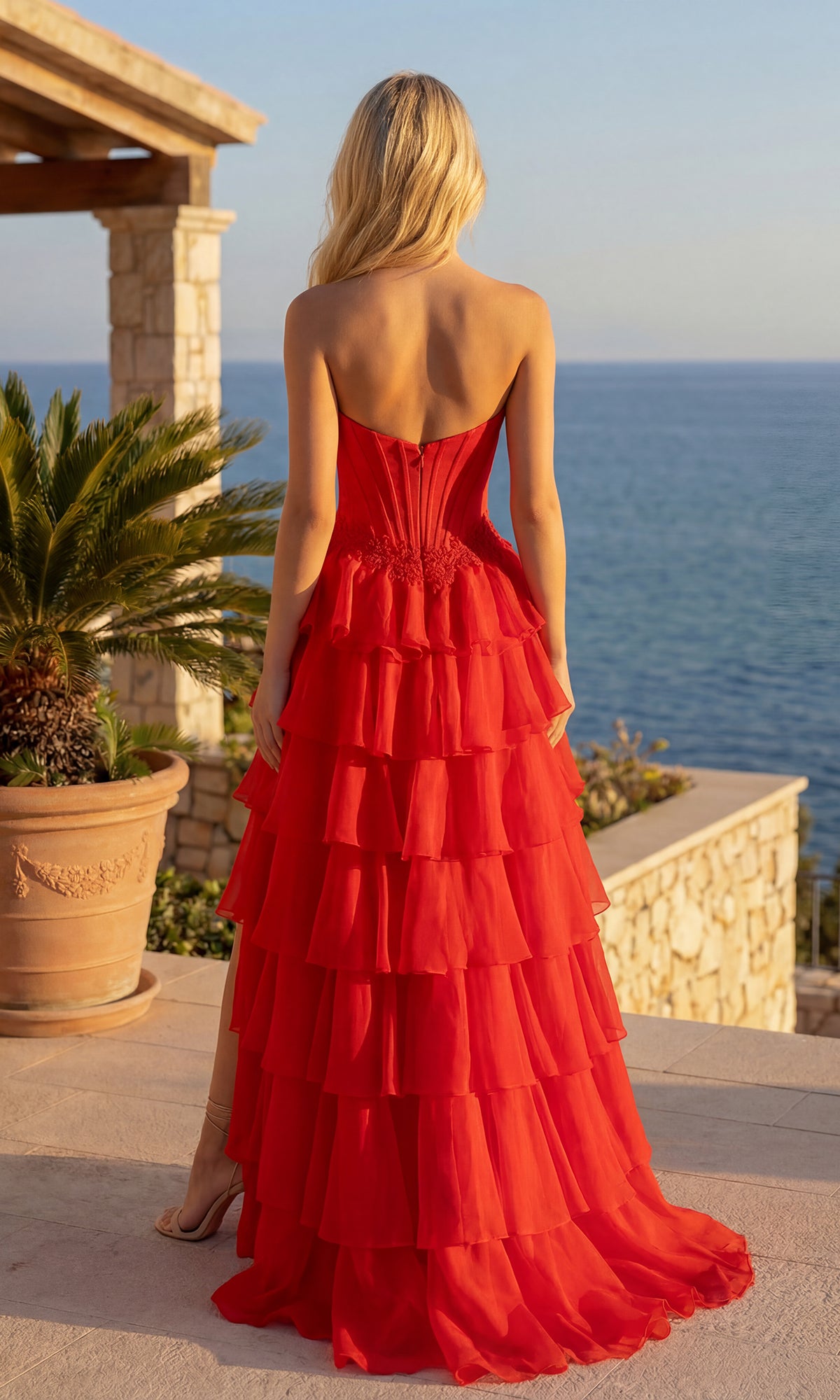 Ruffled Long Prom Dress: PromGirl Exclusive 250267 - Image 2