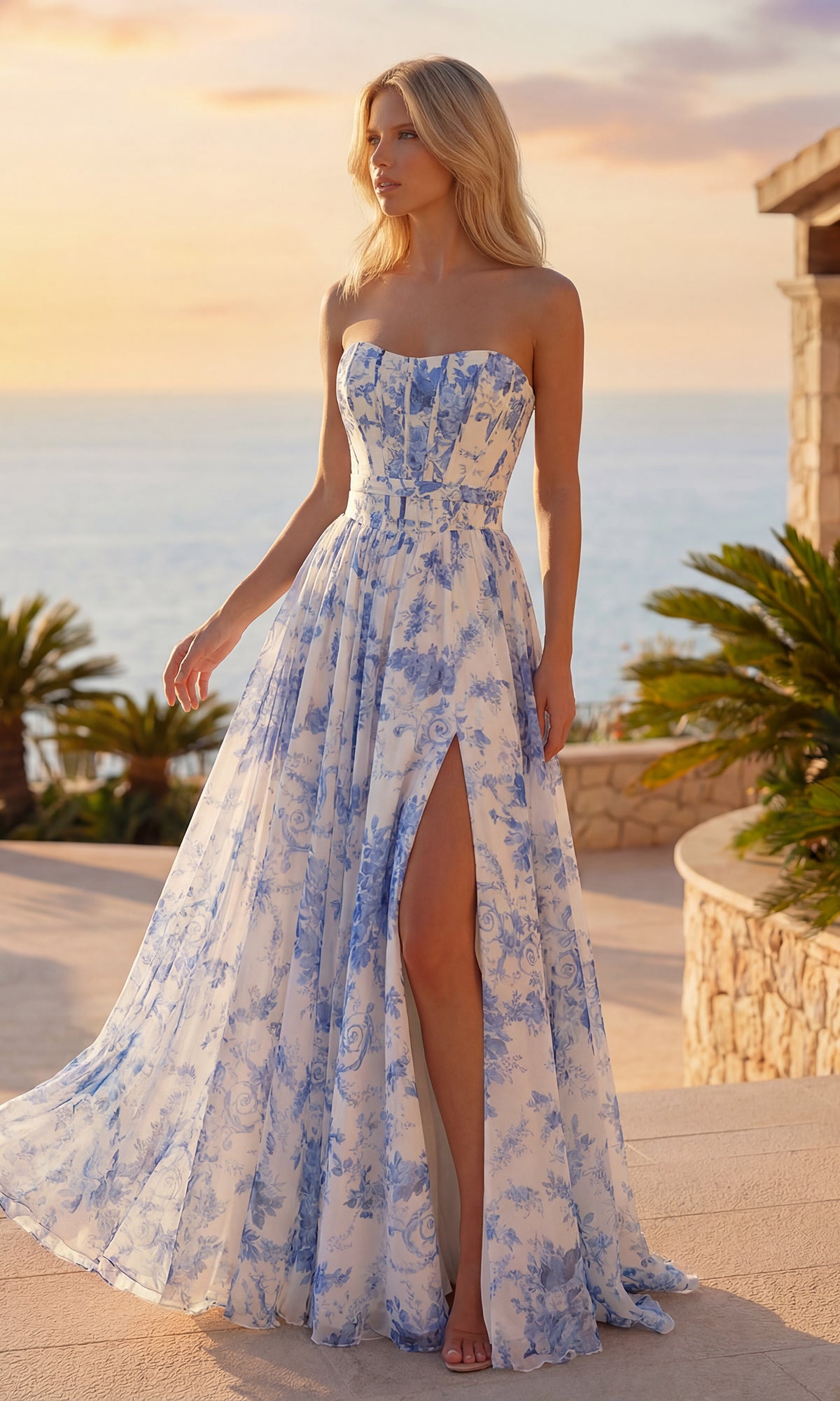 Floral Chiffon Prom Dress: PromGirl Exclusive 250236