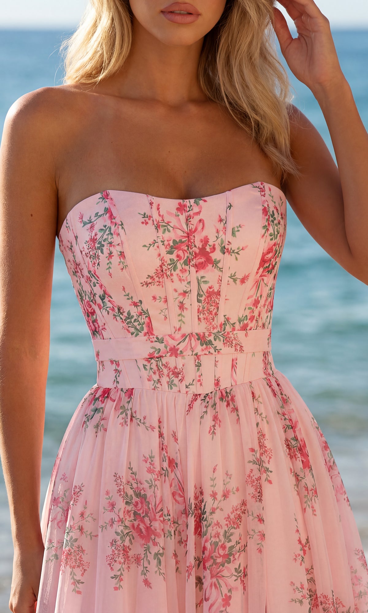 Floral Chiffon Prom Dress: PromGirl Exclusive 250236 - Image 4