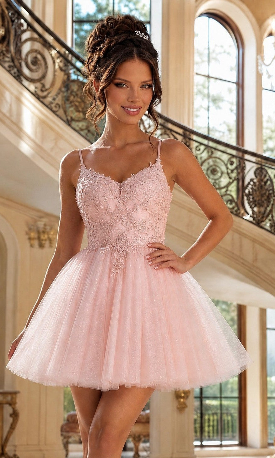 Short Glitter-Tulle Prom Dress: Dancing Queen 3413 - Image 5