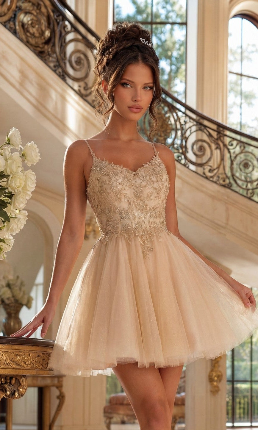 Short Glitter-Tulle Prom Dress: Dancing Queen 3413 - Image 2