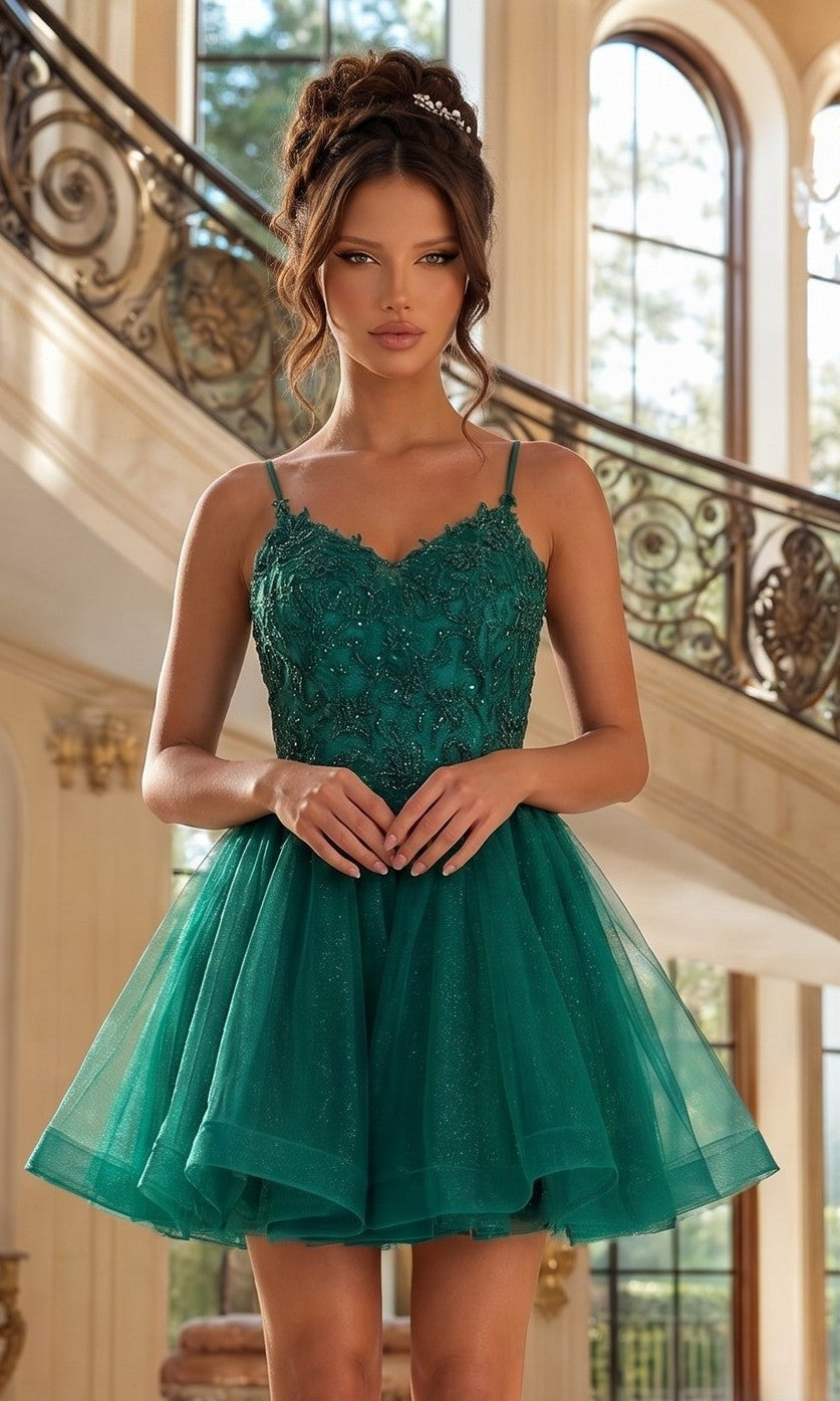 Short Glitter-Tulle Prom Dress: Dancing Queen 3413 - Image 6