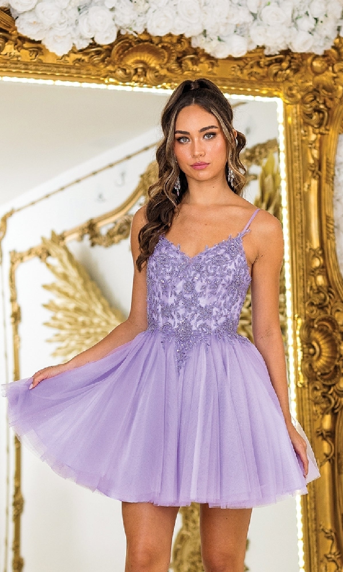 Short Glitter-Tulle Prom Dress: Dancing Queen 3413 - Image 14