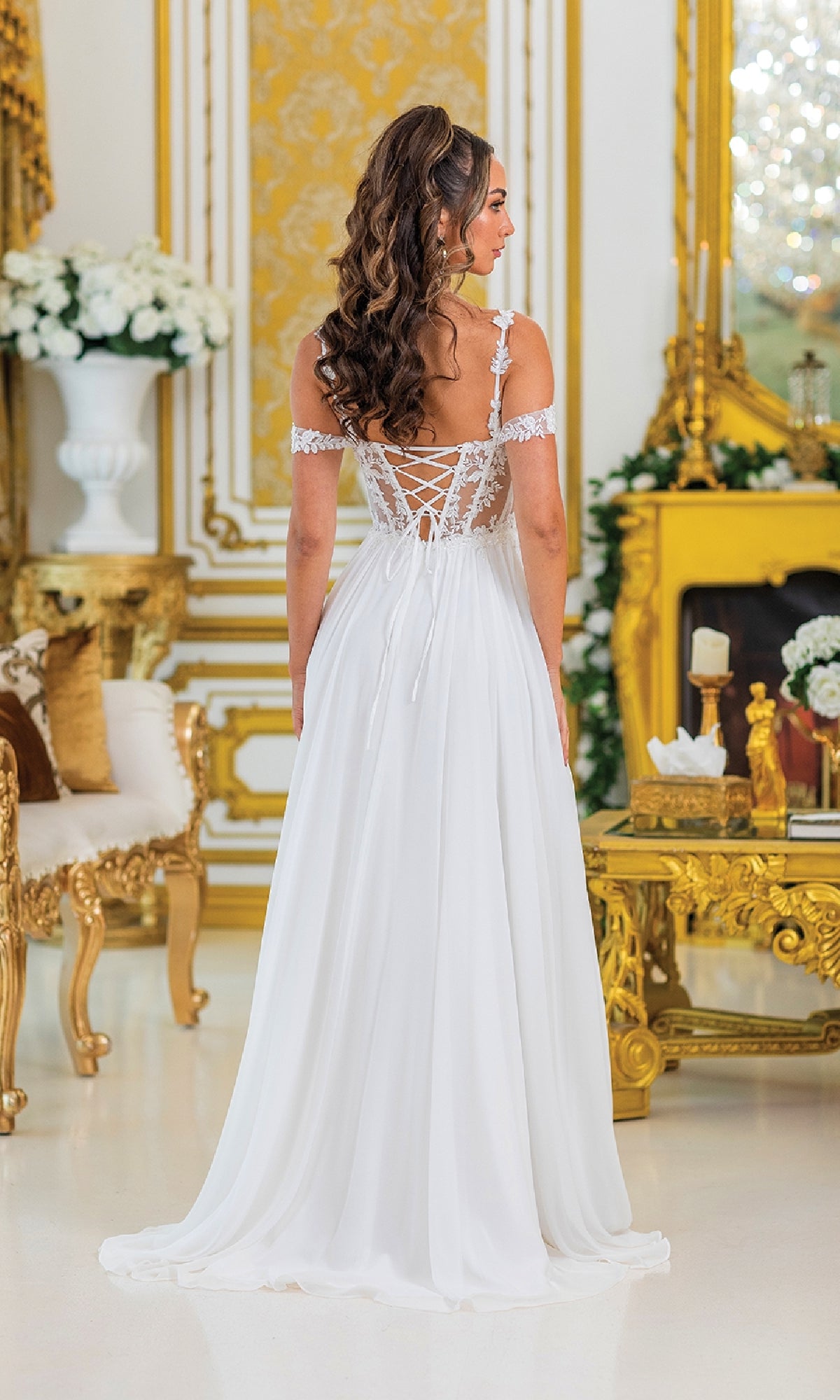Sheer-Bodice Long Prom Dress: Dancing Queen 4506 - Image 6