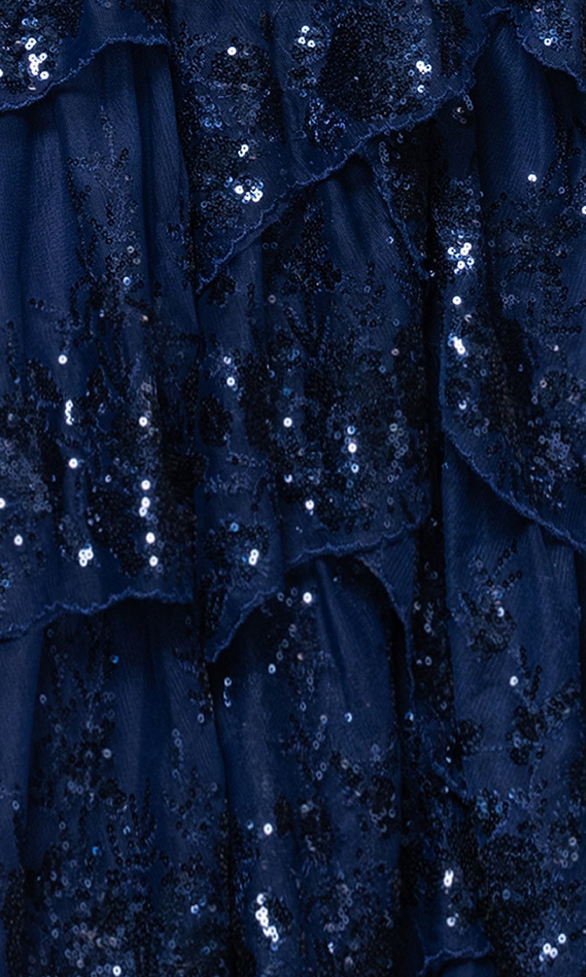 Beaded-Lace Ruffle Prom Gown: Blondie Nites 5394BN - Image 5