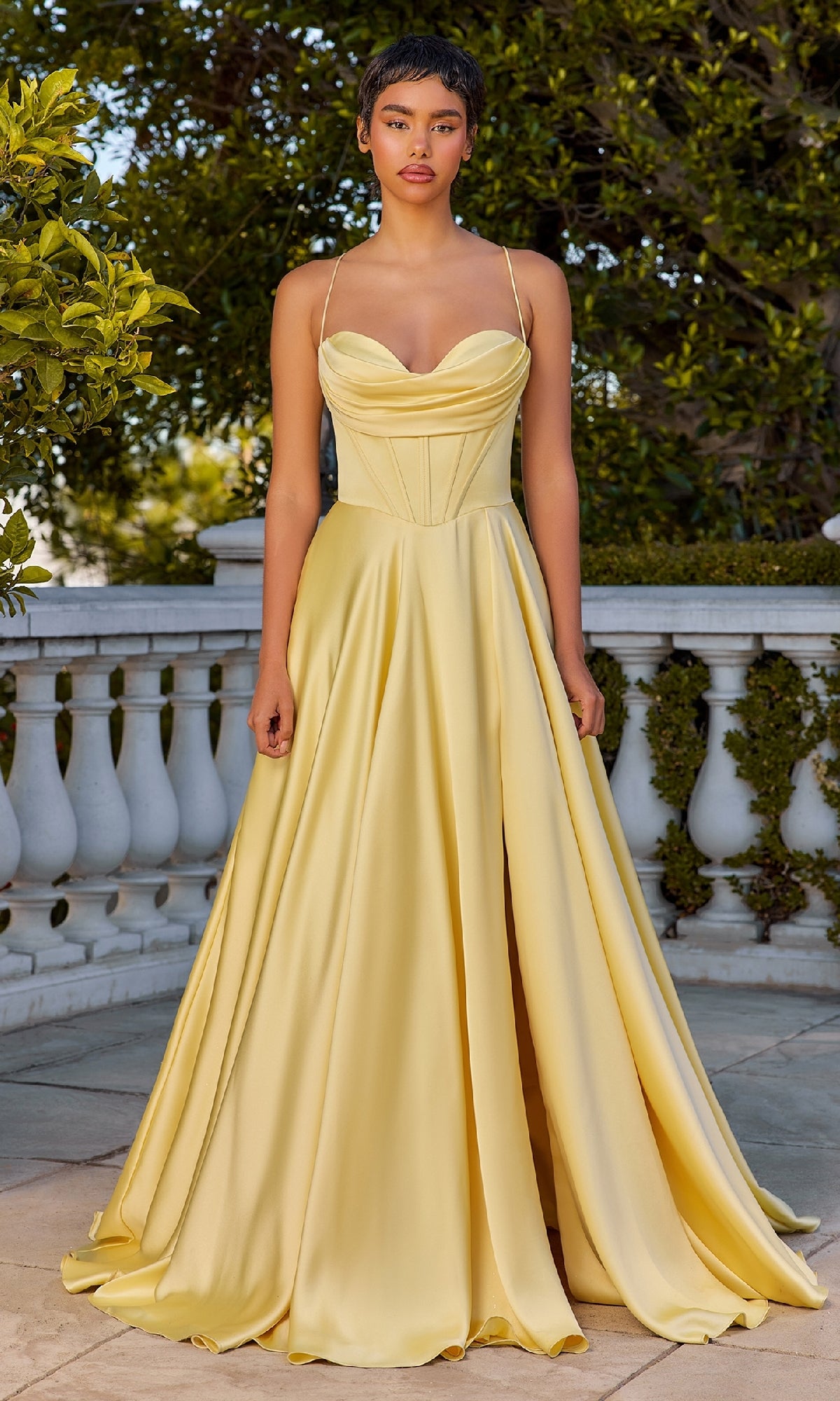Long Satin A-Line Prom Dress: CL7481 - Image 16