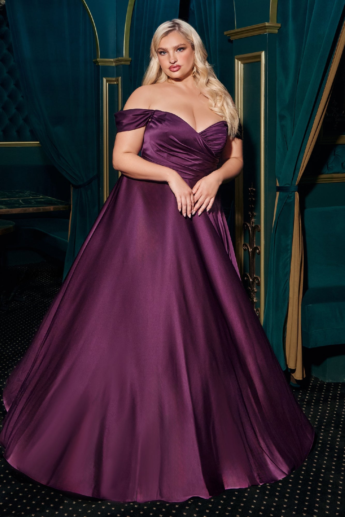 Empire-Waist Plus-Size Long Prom Dress CL7493C - Image 9