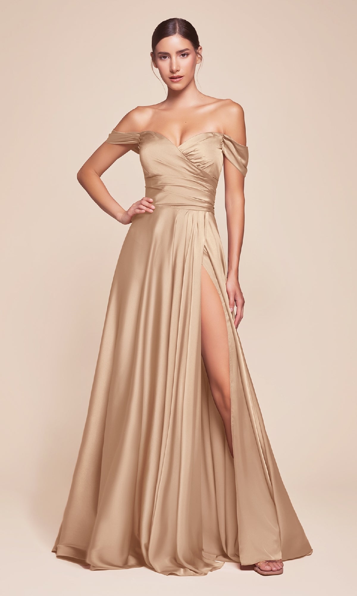 Empire-Waist Plus-Size Long Prom Dress CL7493C - Image 17