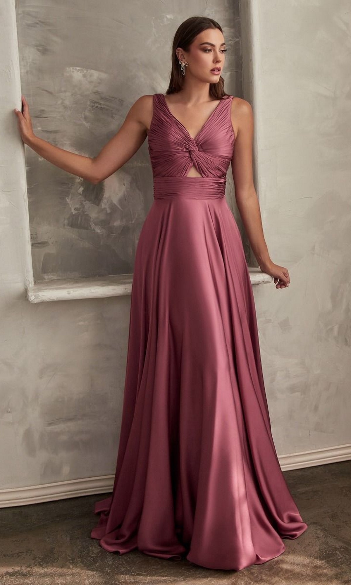 Twist-Front Long A-Line Cut-Out Prom Dress CL7497 - Image 7