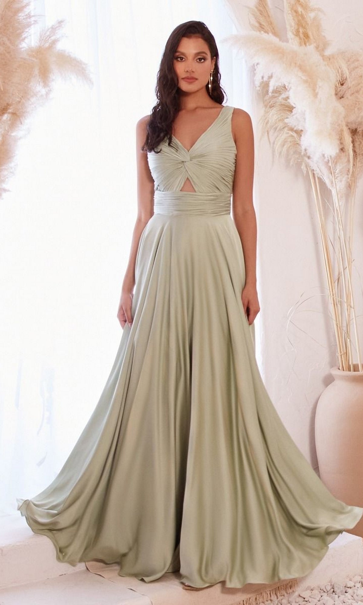 Twist-Front Long A-Line Cut-Out Prom Dress CL7497 - Image 8