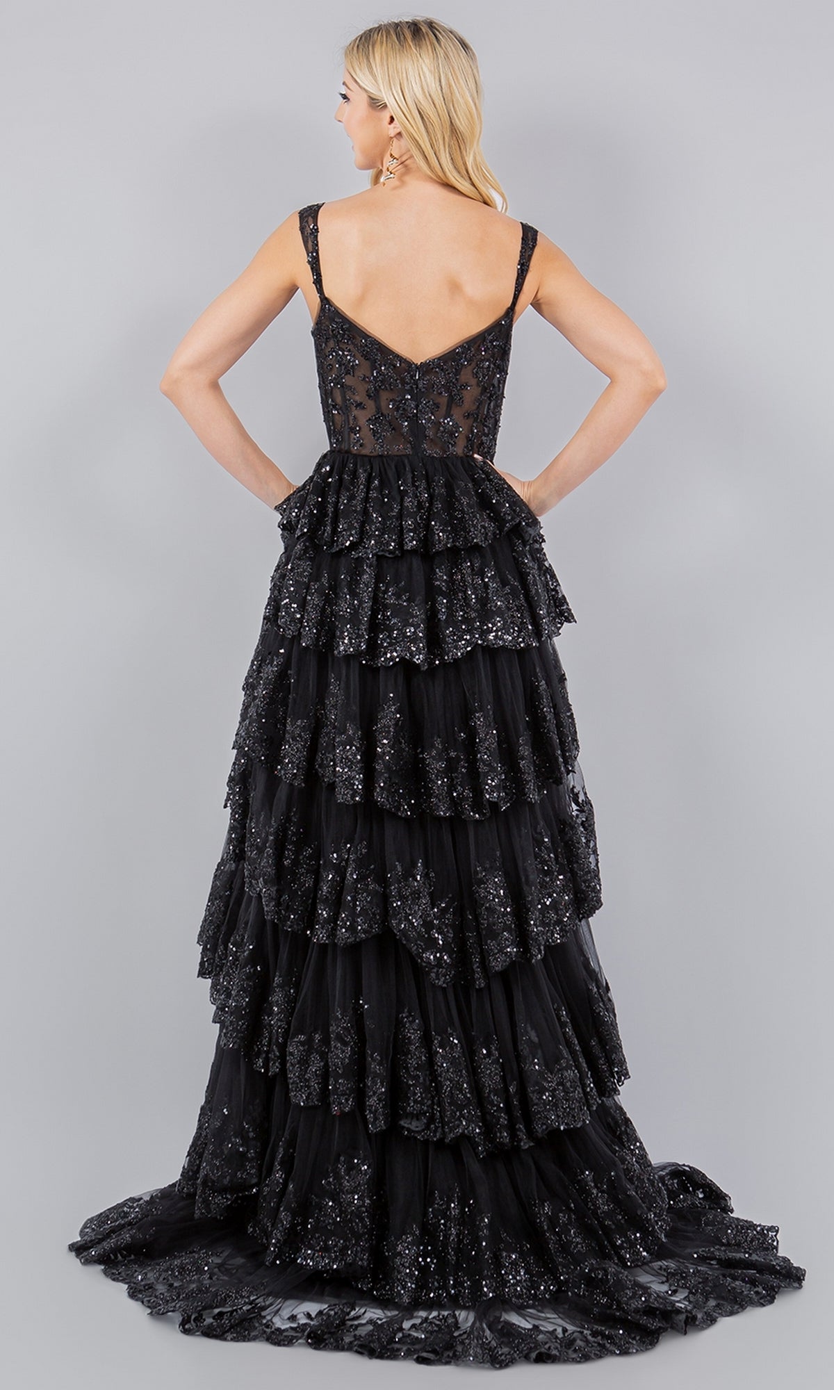 Ruffled Tiered Prom Dress: Cinderella Couture 8093J - Image 2