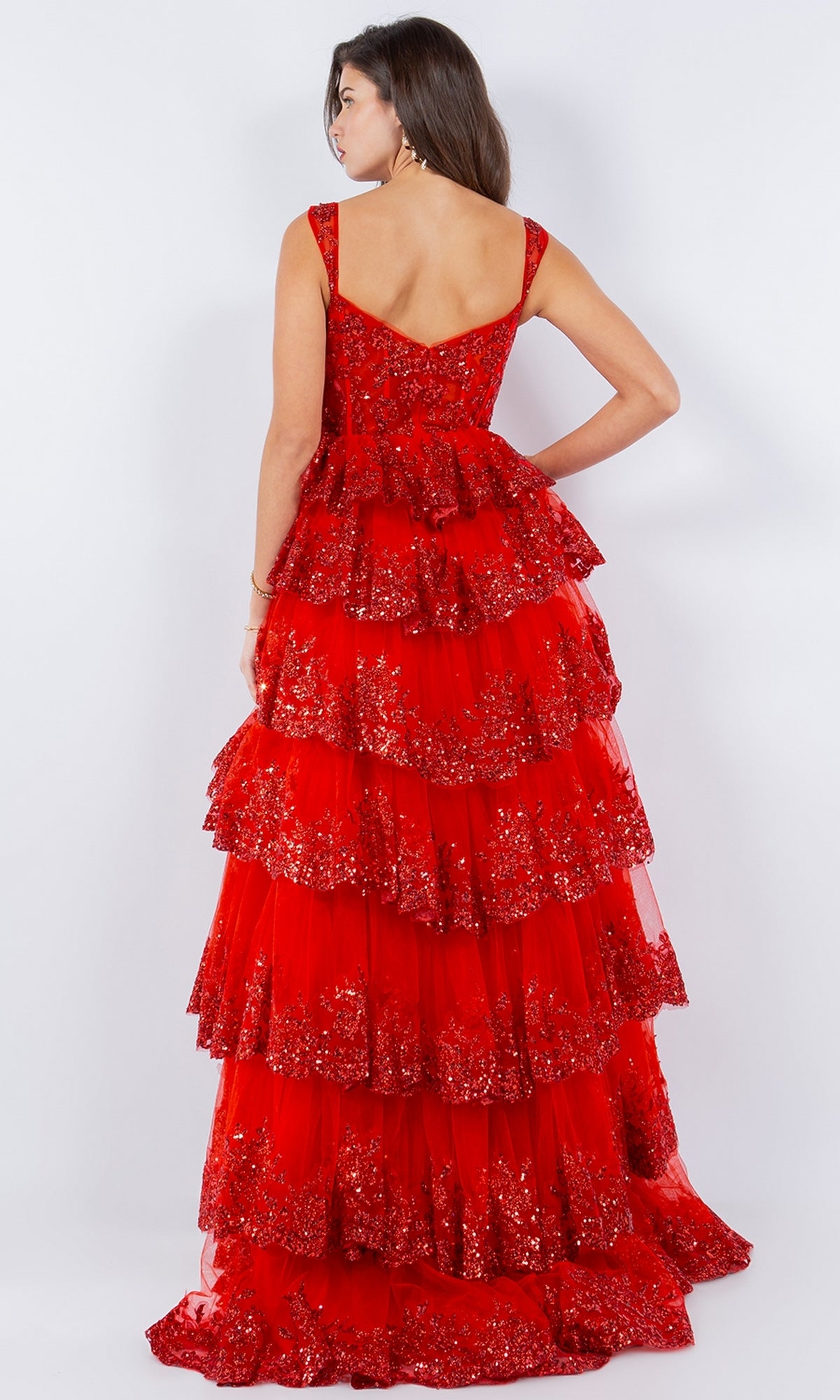 Ruffled Tiered Prom Dress: Cinderella Couture 8093J - Image 7
