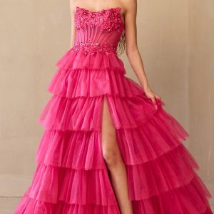 Strapless Long Prom Ball Gown: Amelia Couture 9053