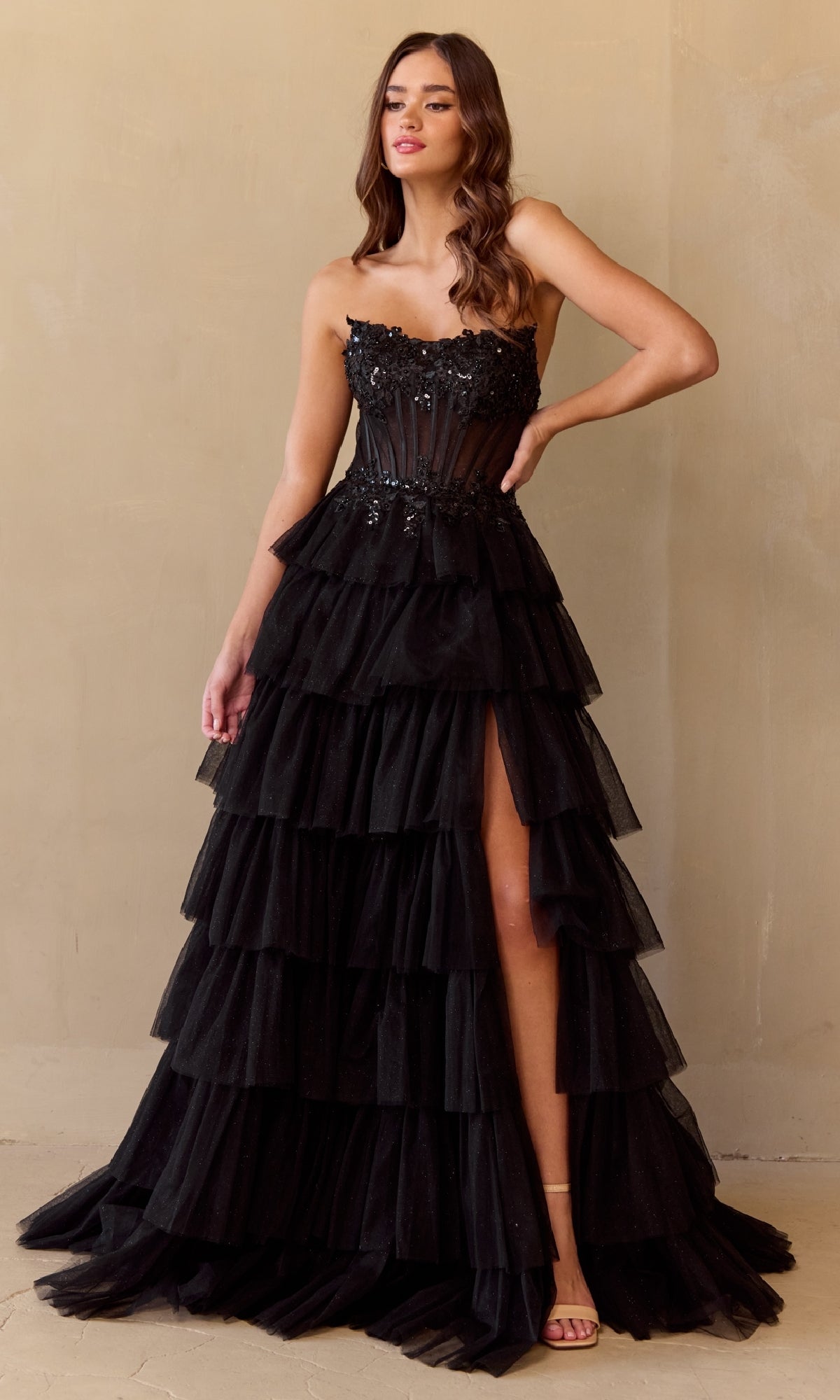 Strapless Long Prom Ball Gown: Amelia Couture 9053 - Image 3