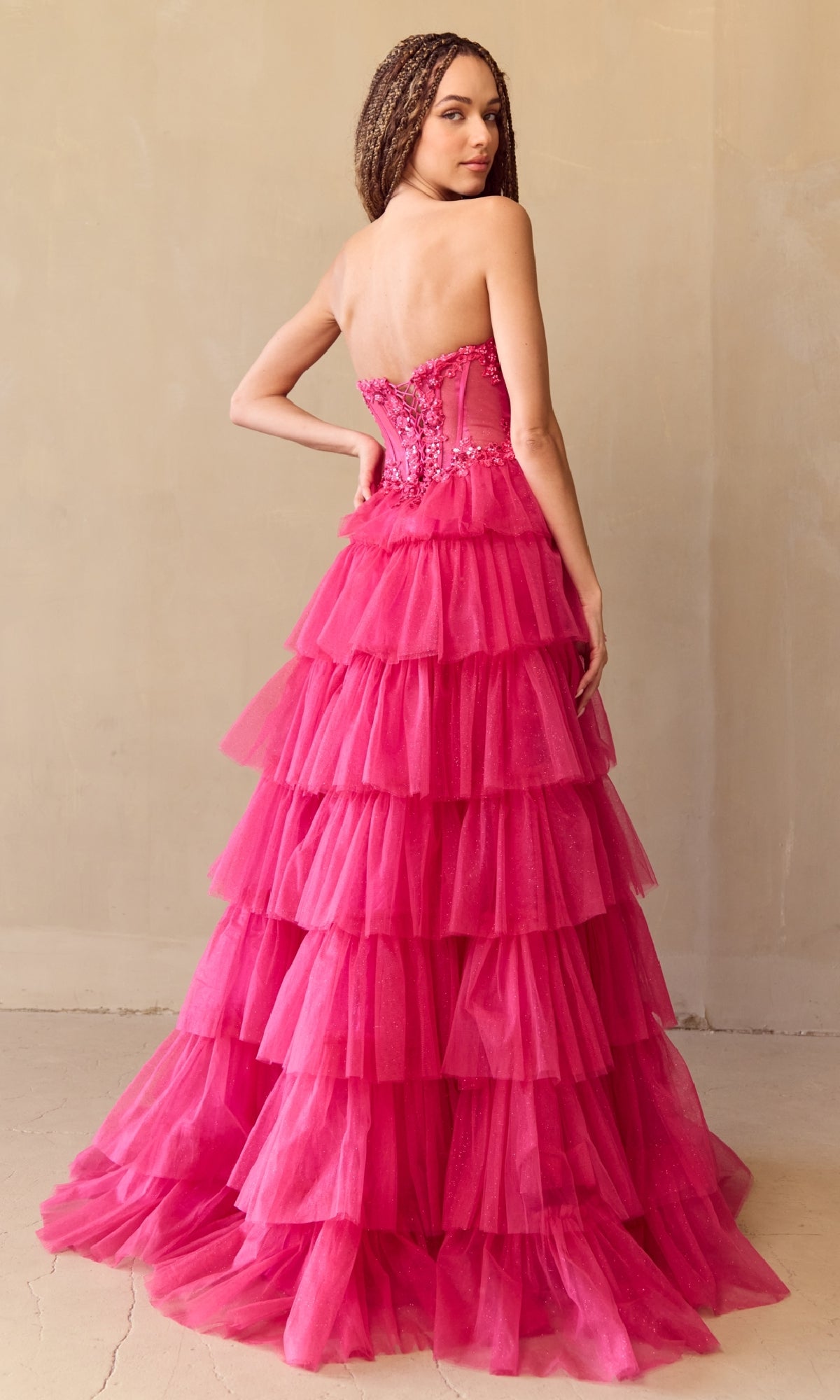 Strapless Long Prom Ball Gown: Amelia Couture 9053 - Image 2