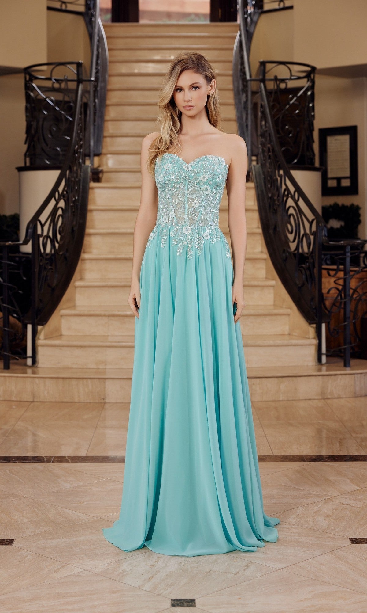 Strapless Sweetheart Prom Dress: Nox Anabel C1617 - Image 4