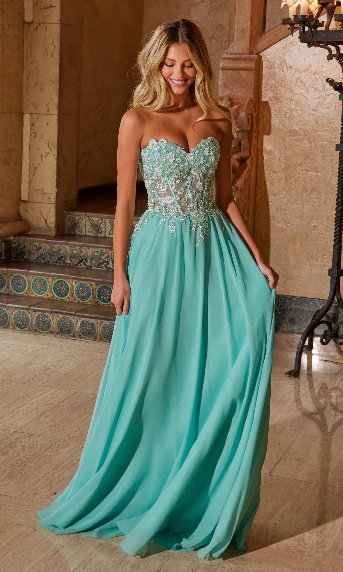 Strapless Sweetheart Prom Dress: Nox Anabel C1617 - Image 8