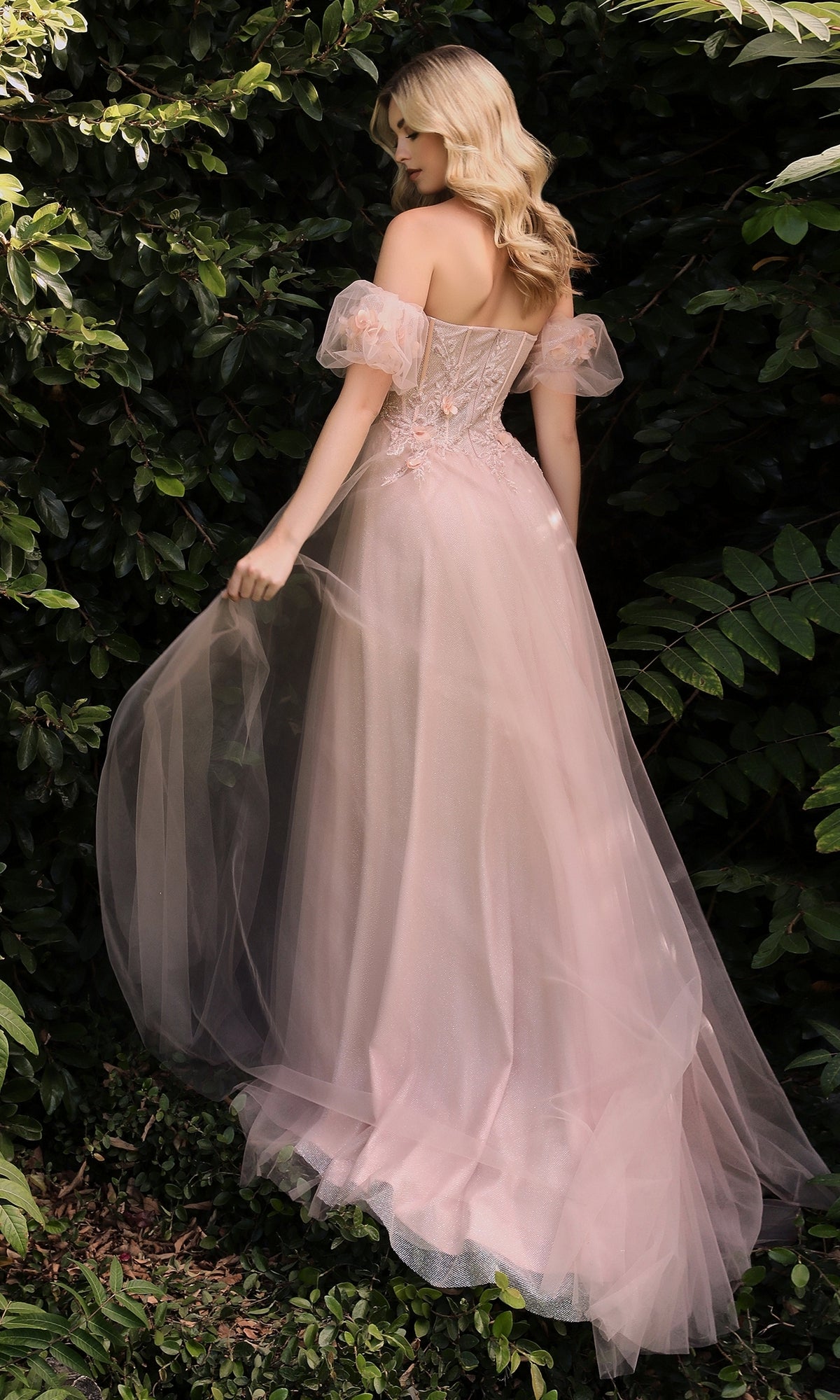 Glitter Tulle Ball Gown Prom Dress: Ladivine CB080 - Image 2