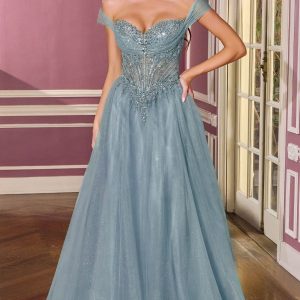 Glitter Corset Ball Gown Prom Dress: Ladivine CC493