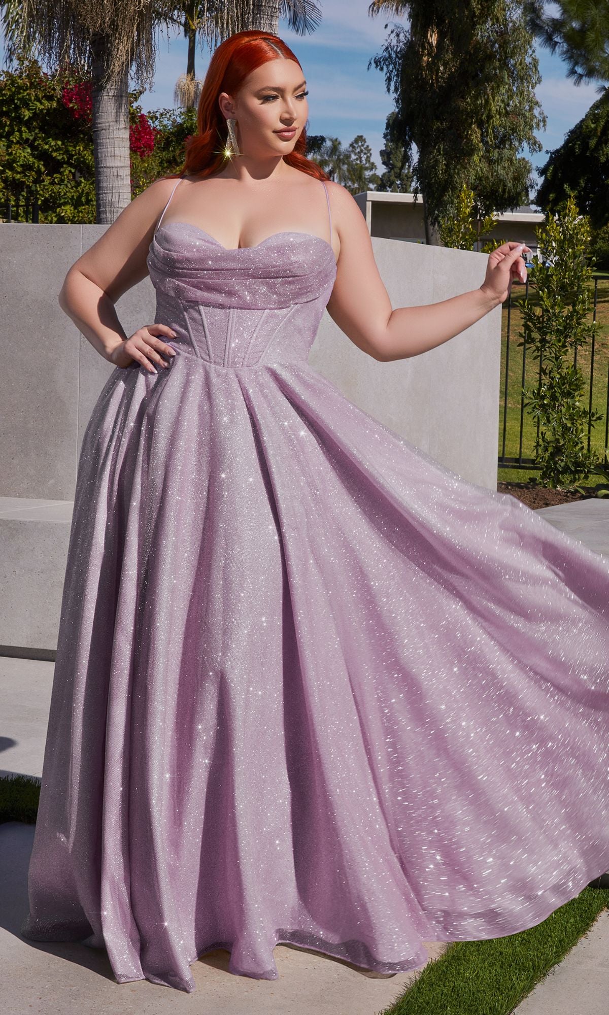 Plus-Size Long Glitter Prom Dress CLCD252C - Image 4
