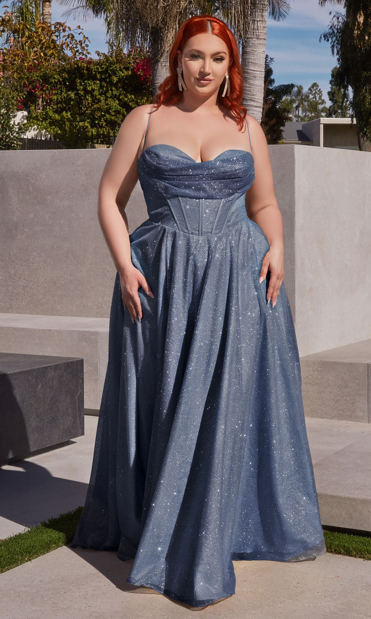 Plus-Size Long Glitter Prom Dress CLCD252C - Image 3