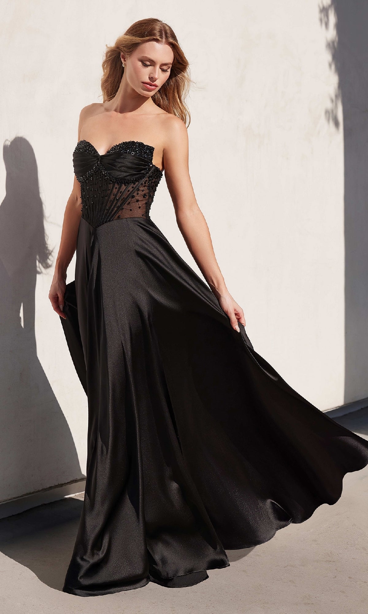 Strapless Long A-Line Prom Dress: Ladivine CD297 - Image 5