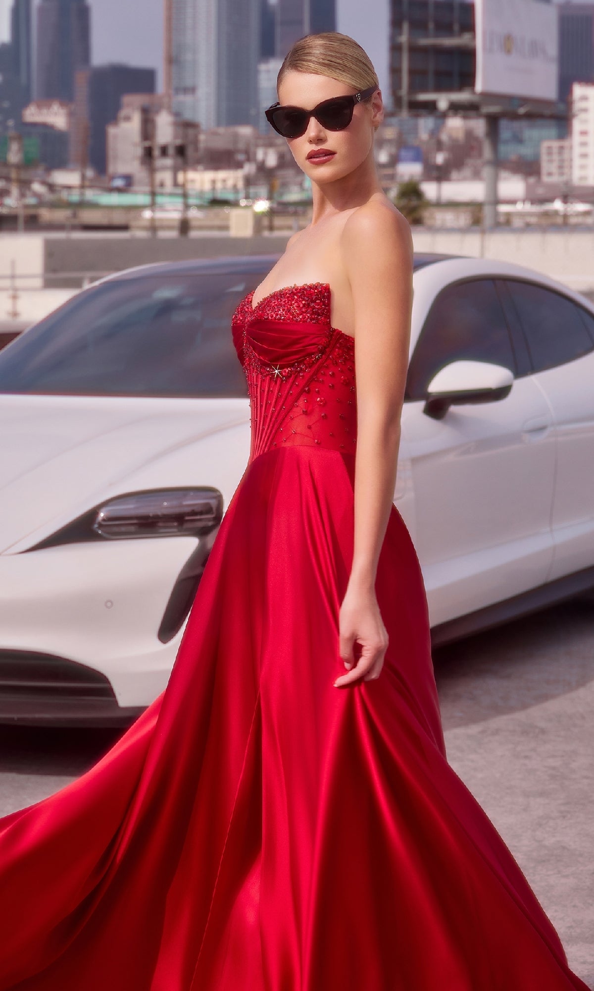 Strapless Long A-Line Prom Dress: Ladivine CD297 - Image 16