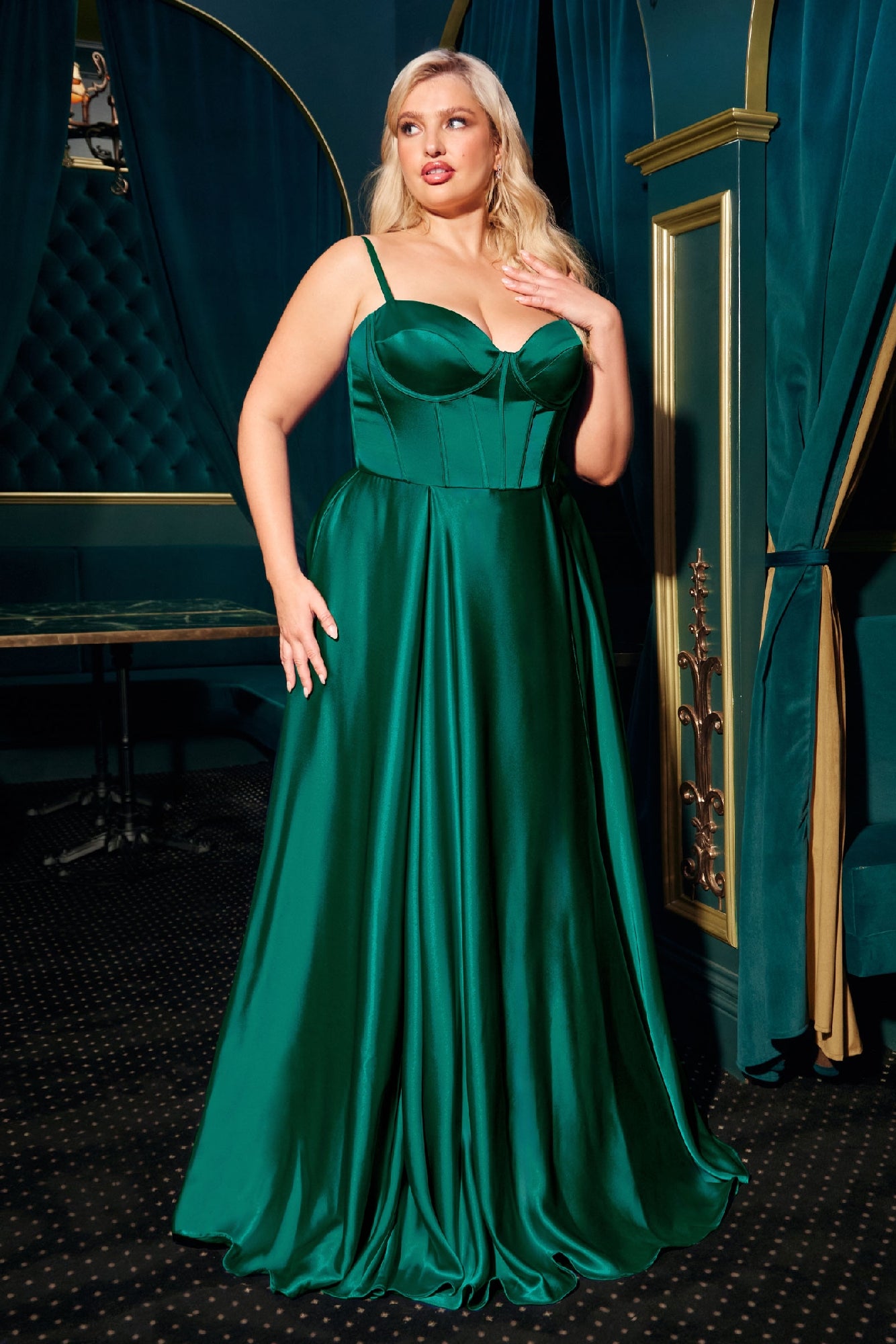 Plus-Size Long A-Line Prom Dress: CLCD337C - Image 5
