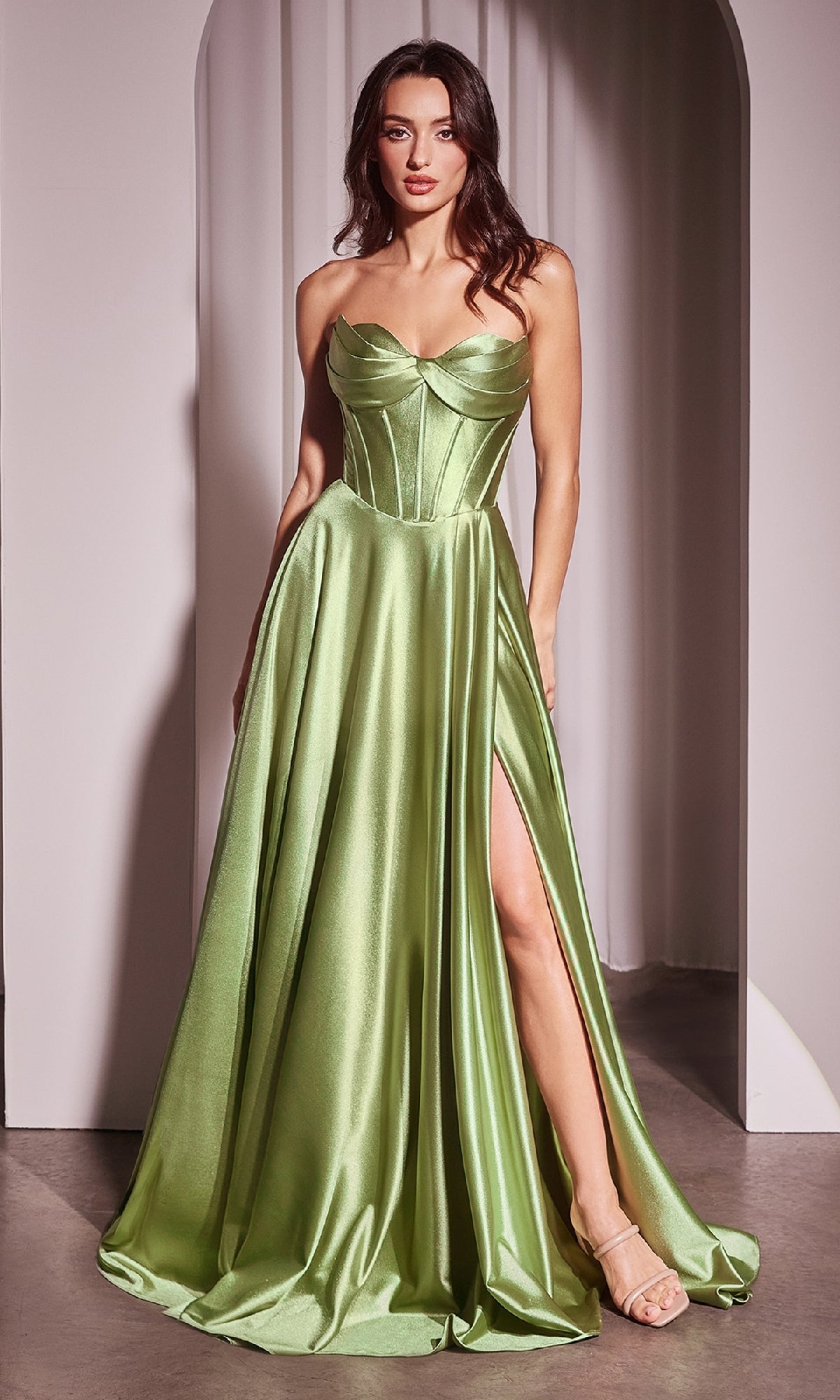 Strapless Long A-Line Prom Dress: CLCD378 - Image 4