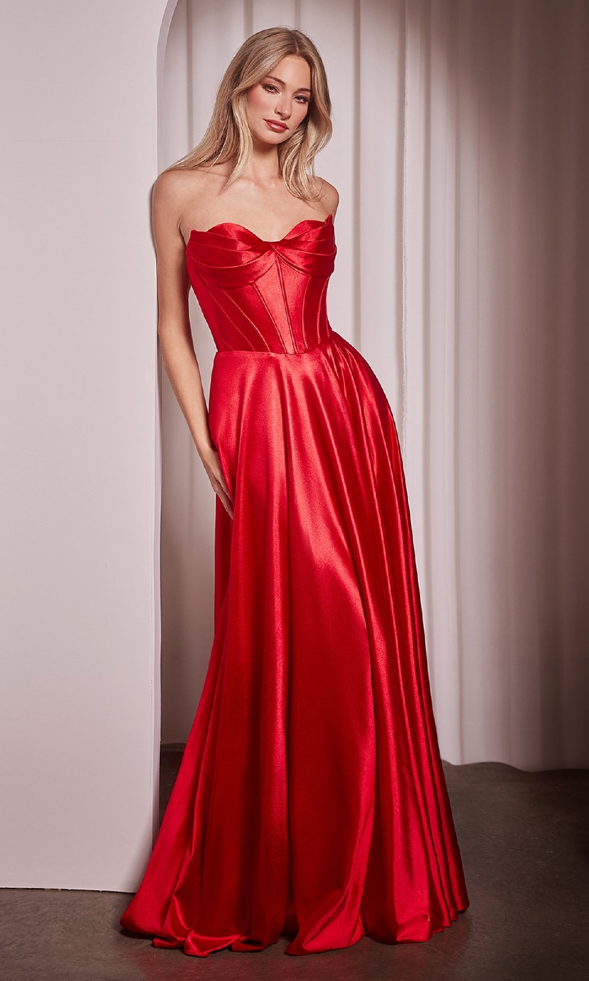 Strapless Long A-Line Prom Dress: CLCD378 - Image 5