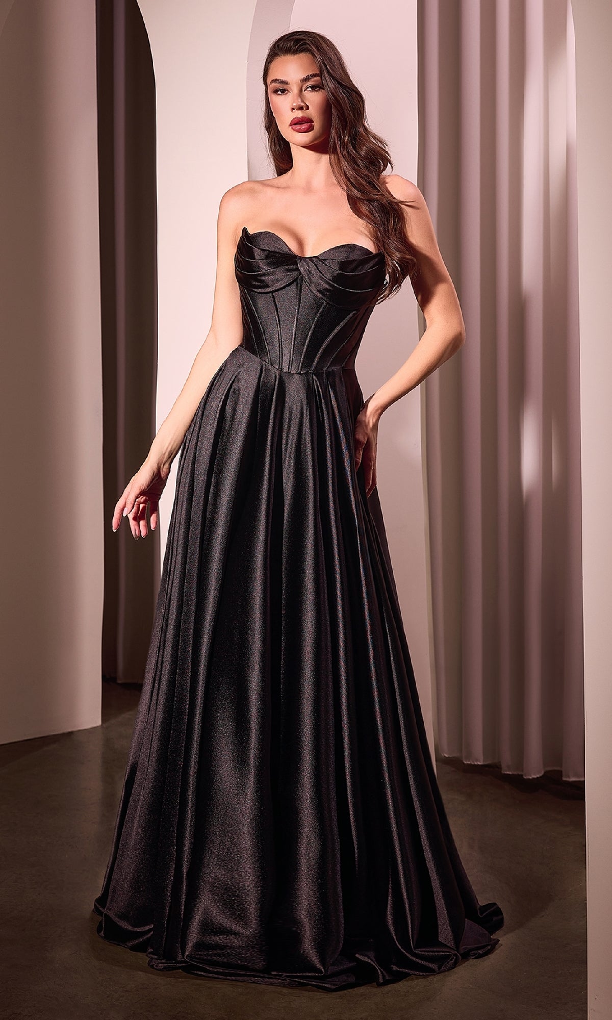 Strapless Long A-Line Prom Dress: CLCD378 - Image 7