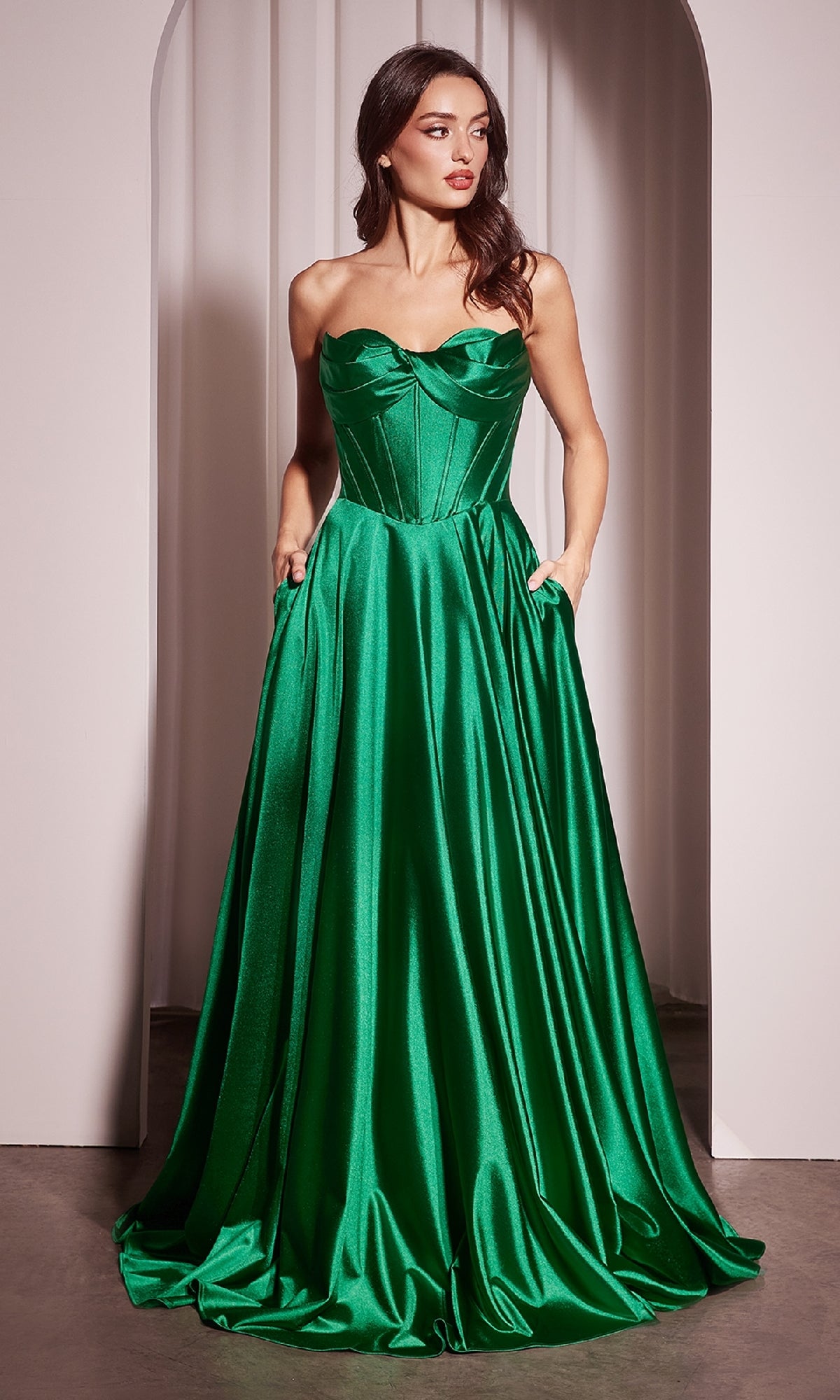 Strapless Long A-Line Prom Dress: CLCD378 - Image 3