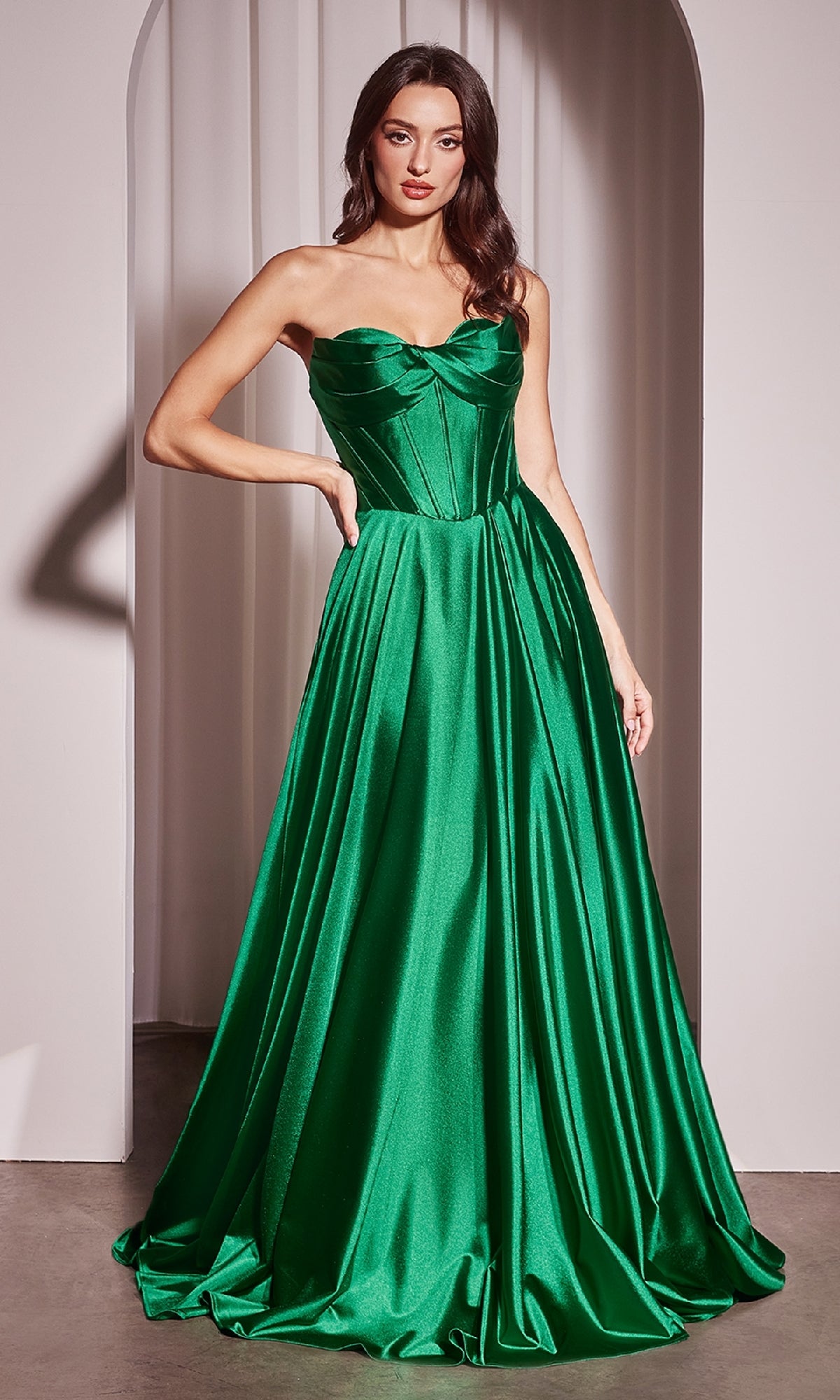 Strapless Long A-Line Prom Dress: CLCD378 - Image 8