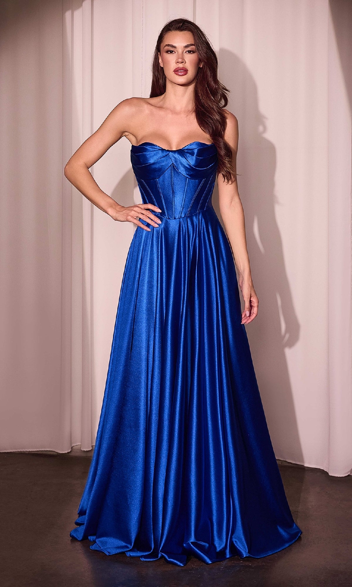 Strapless Long A-Line Prom Dress: CLCD378 - Image 6