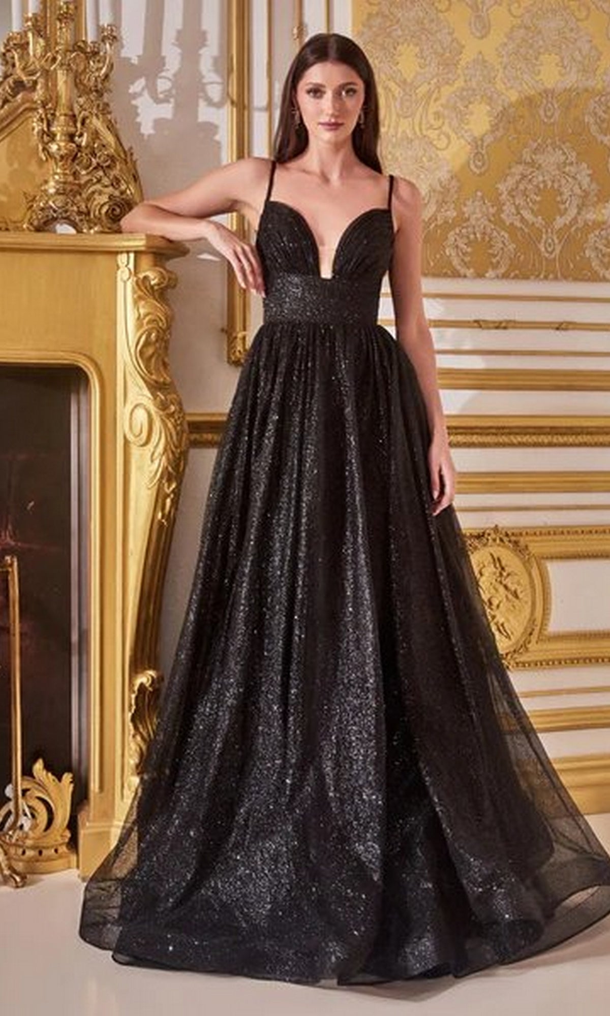 Corset-Back Long Glitter Prom Ball Gown CD996 - Image 6