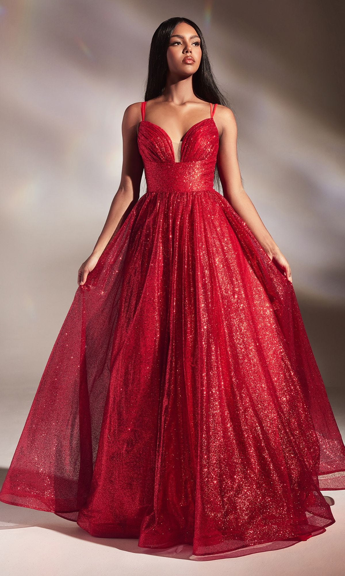 Corset-Back Long Glitter Prom Ball Gown CD996 - Image 3