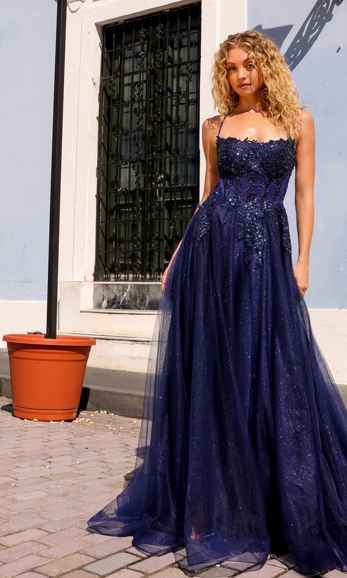 Embellished-Bodice Long A-Line Prom Dress G1405 - Image 8