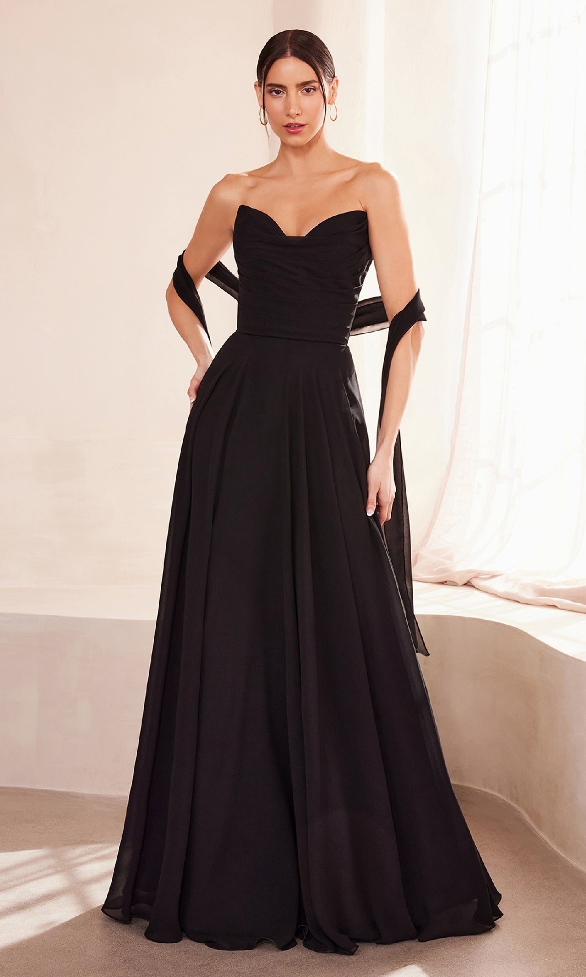 Strapless Long Chiffon Prom Dress: CLT703 - Image 3