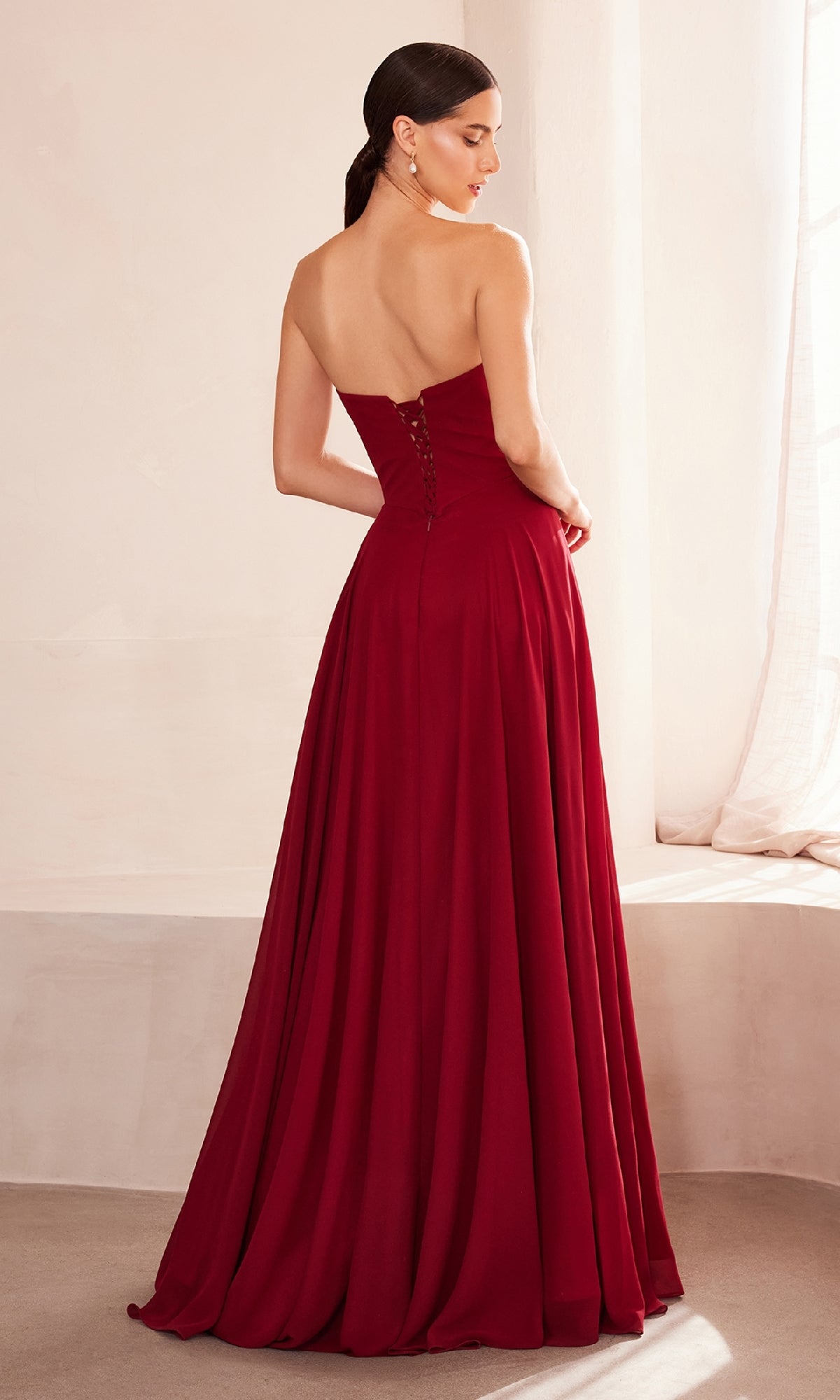 Strapless Long Chiffon Prom Dress: CLT703 - Image 2