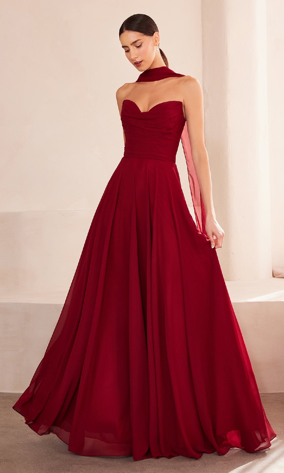 Strapless Long Chiffon Prom Dress: CLT703 - Image 14