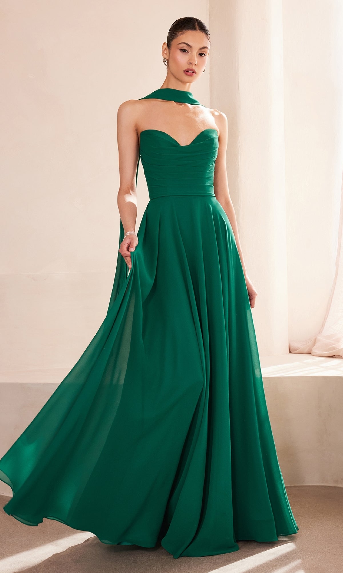 Strapless Long Chiffon Prom Dress: CLT703 - Image 6