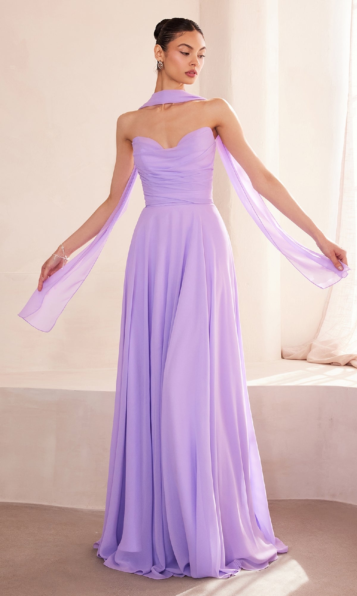 Strapless Long Chiffon Prom Dress: CLT703 - Image 7