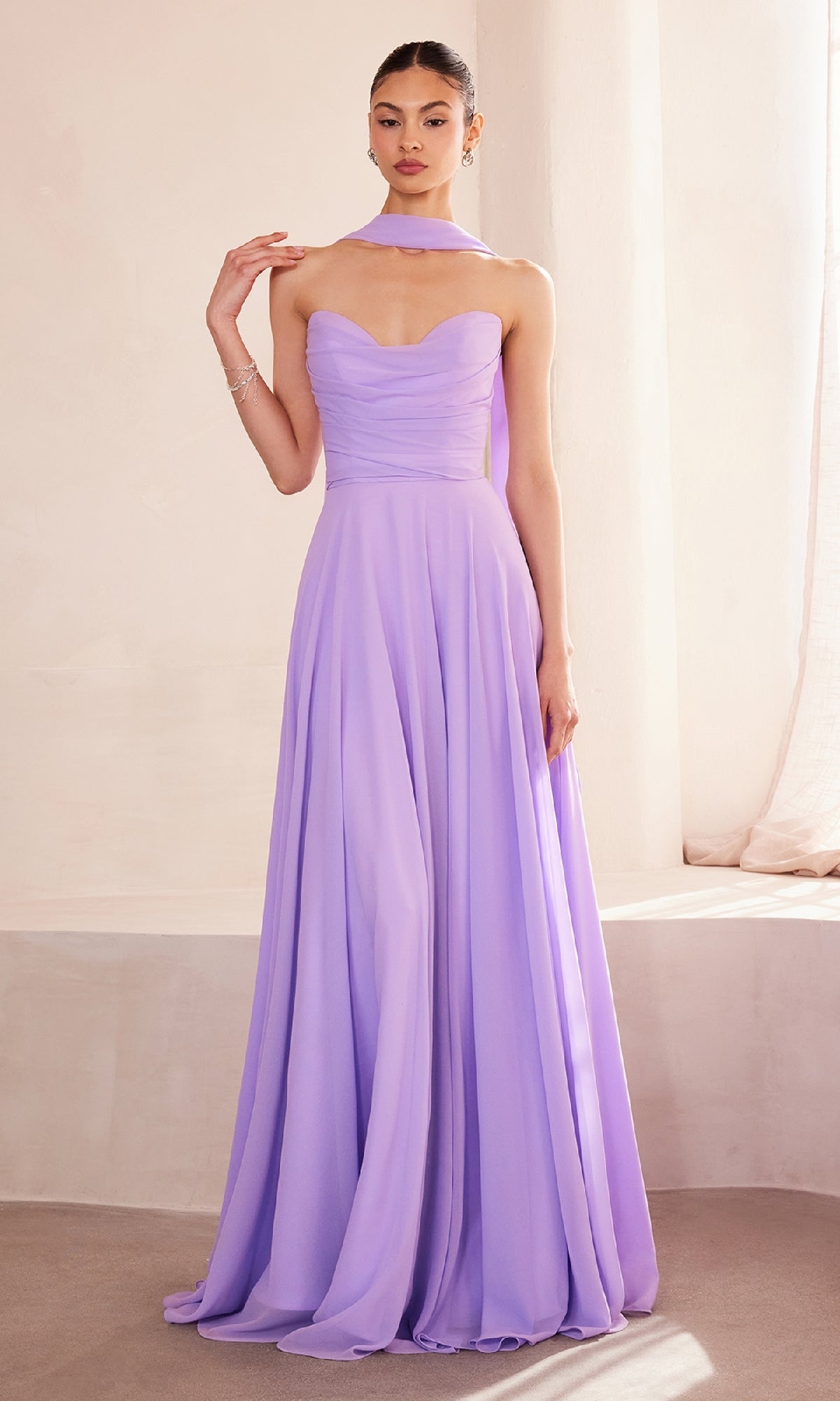 Strapless Long Chiffon Prom Dress: CLT703 - Image 17